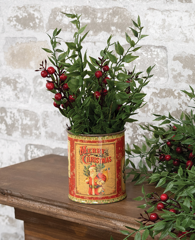 Vintage Santa Metal Can Vintage Santa Metal Can