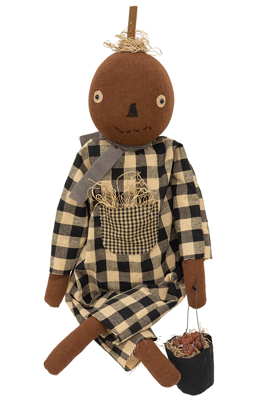 Primitive Pumpkin Boy with Apple Pail Primitive Pumpkin Boy with Apple Pail