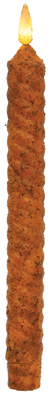 Pumpkin Spice Vintage Twist Flicker Flame Timer Taper, 9.5"