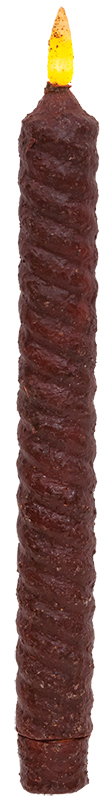 Burnt Burgundy Vintage Twist Flicker Flame Timer Taper, 9.5"