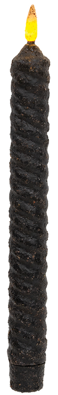 Black Vintage Twist Flicker Flame Timer Taper, 9.5"