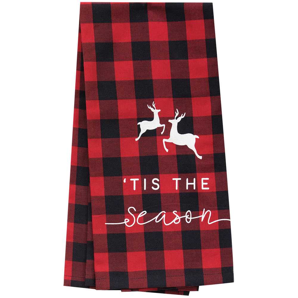 Red Buffalo Check Tis The Season Towel -;