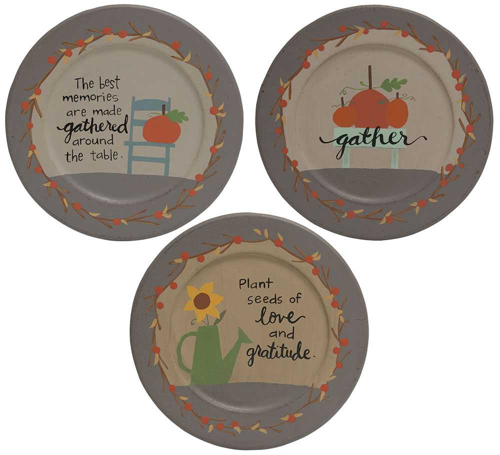 Gather Around The Table Decorative Plates - 3 asst. - # 34496