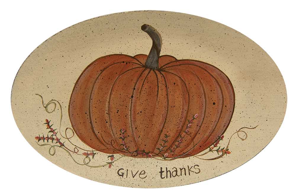 Give Thanks White Pumpkin Decorative Plate - # 34507