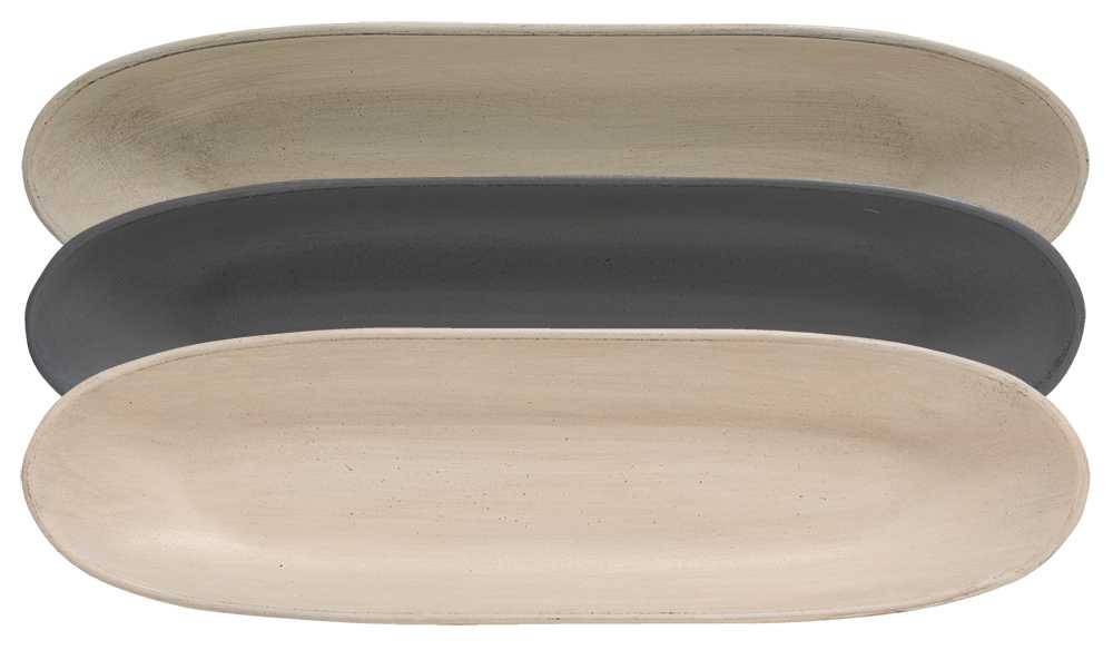 {[en]:Oval Tray 16" - Stoneware Colors, 3 asst.