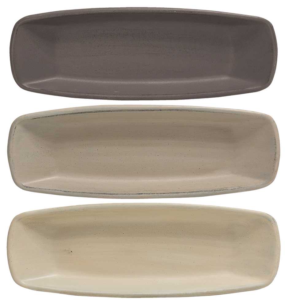 {[en]:Squared Oval Tray - Stoneware Colors -