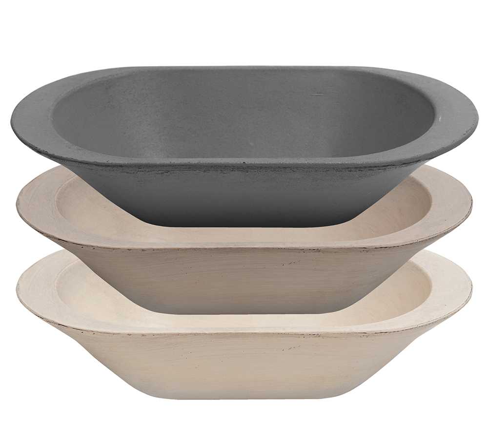 {[en]:Wooden Bread Pan- Stoneware Colors, 3 asst. -