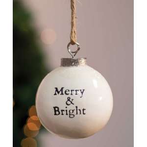 {[en]:Merry and Bright White Enamel Ornament -25003