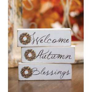 Welcome, Autumn, Blessings Block, 3 asst. - 90724;