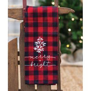 Red Buffalo Check Merry & Bright Christmas Towel 13892;
