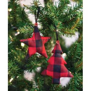 Red Buffalo Check Fabric Tree Ornament - # 13979