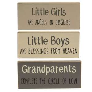 Little Boys, Little Girls Blocks - Farmhouse Colors, 3 asst.