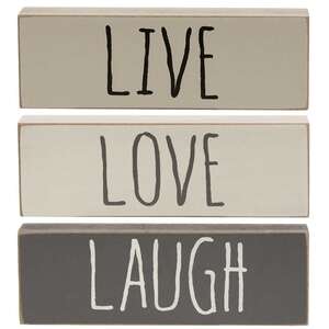 Live, Love, Laugh Blocks - Farmhouse Colors, 3 asst.;