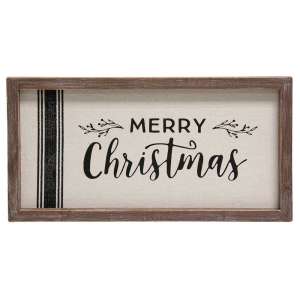 Grain Sack Framed Sign, "Merry Christmas" - # 90754