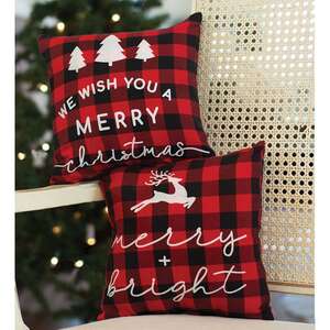 Merry & Bright Buffalo Check Pillow - #14011