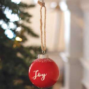 Red Ceramic Joy Ornament -