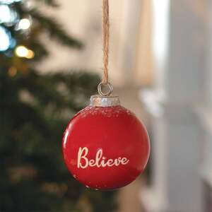Red Ceramic Believe Ornament -