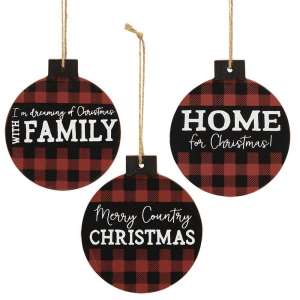Home for Christmas Ornament - 3 asst - #34677