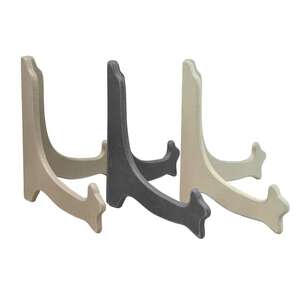 Wooden Long Oval Plate Stand - Farmhouse Colors;