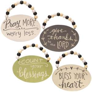 Count Your Blessings Beaded Ornament - 4 asst  - # 34747