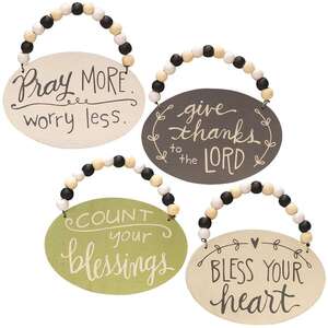 Count Your Blessings Beaded Ornament - 4 asst;