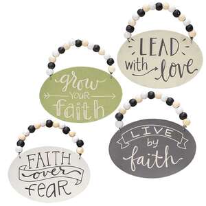 Faith Over Fear Beaded Ornament - 4 asst - # 34750