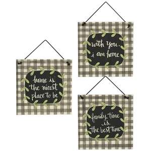 Family Time is the Best Time Wooden Hanger - 3 asst