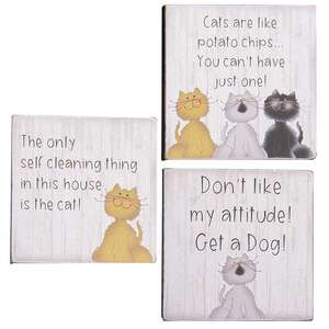 Cat Attitude Block - 3 asst;