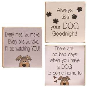Always Kiss Your Dog Goodnight Block - 3 asst;