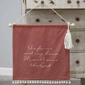 As For Me and My House Fabric Wall Hanging;