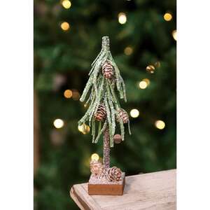 Glittered Pinecone Tree, 8 inch;