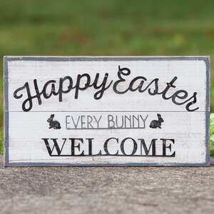 Every Bunny Welcome Easter Wood;
