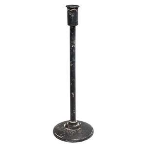 Distressed Black Candle Holder - 14.5" ;