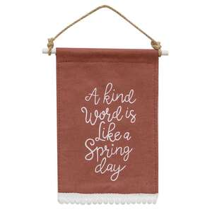 A Kind Word Fabric Hanging;