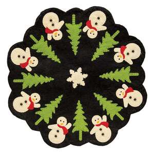 Snowman and Christmas Tree Felt Mat;