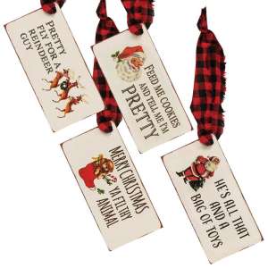 Christmas Present Wooden Gift Tags - Set of 4 - # 34822