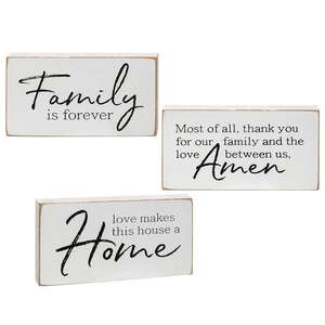 Family is Forever Wooden Block - 3 asst;