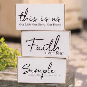 Faith Over Fear Rectangular Block - 3 asst;