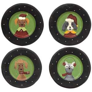 Christmas Dog Plates - 4 Asst;