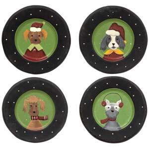 Christmas Dog Plates - 4 Asst - # 35082