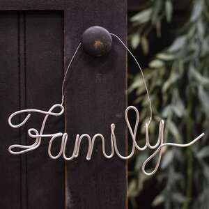 Family Script Metal Ornament;