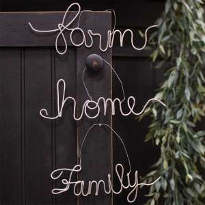 Farm, Family, Home Script Metal Ornament - Set of 3 - # G99793