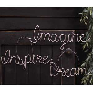 Inspire, Imagine, Dream Script Metal Ornament - Set of 3;