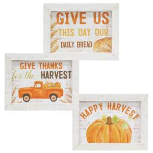 Give Thanks for the Harvest Easel Sign - 3 Asst - # 34985