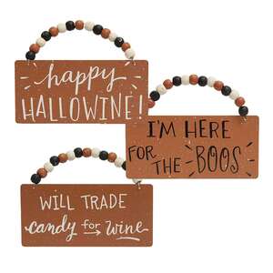Happy Hallowine Beaded Ornaments - 3 Asst;