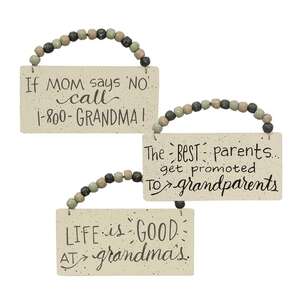 Life Is Good At Grandma's Beaded Ornament, 3 Asst. #35108