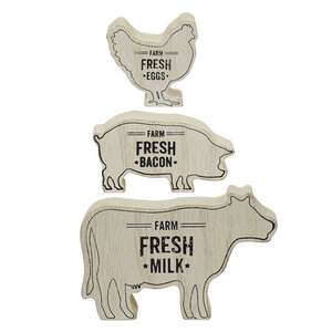 Cow, Pig, Chicken Sitter Stack, 3/Set
