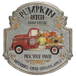 Pumpkin Patch Truck Metal Sign;