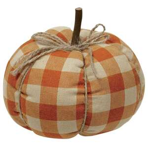 Orange Buffalo Check Pumpkin - Medium