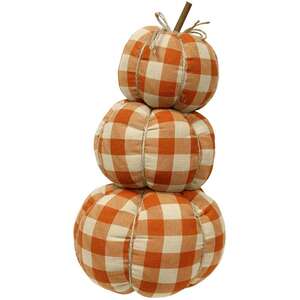 Orange Buffalo Check Pumpkin Stack #CS37719